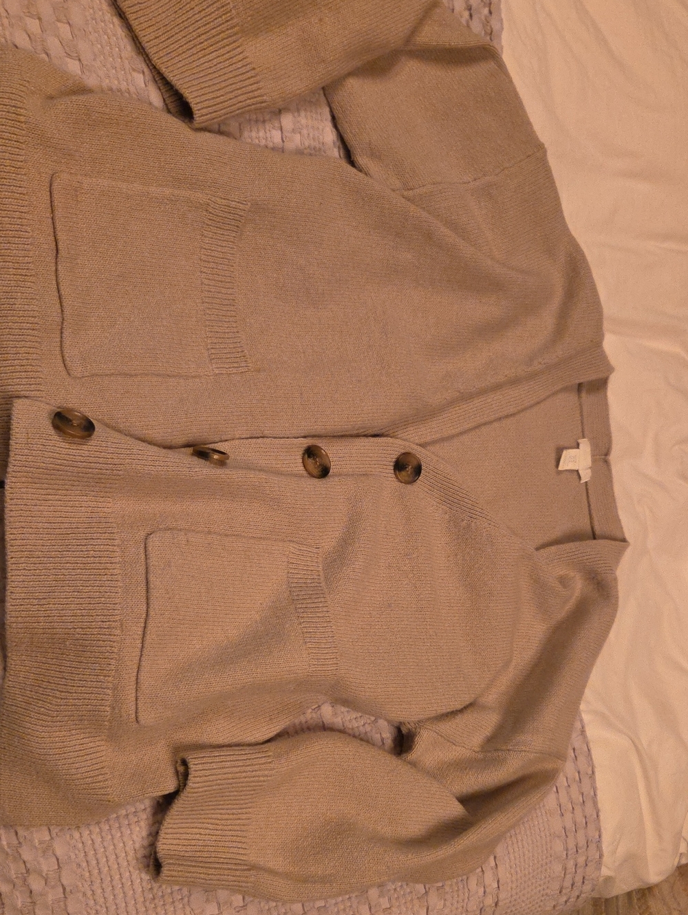 H&M Taupe Button-Front Oversized Cardigan- Medium